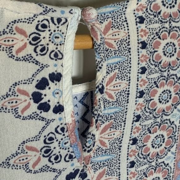 American Eagle XS Boho Floral Patchwork Peasant Blouse Long Sleeve - Picture 12 of 12